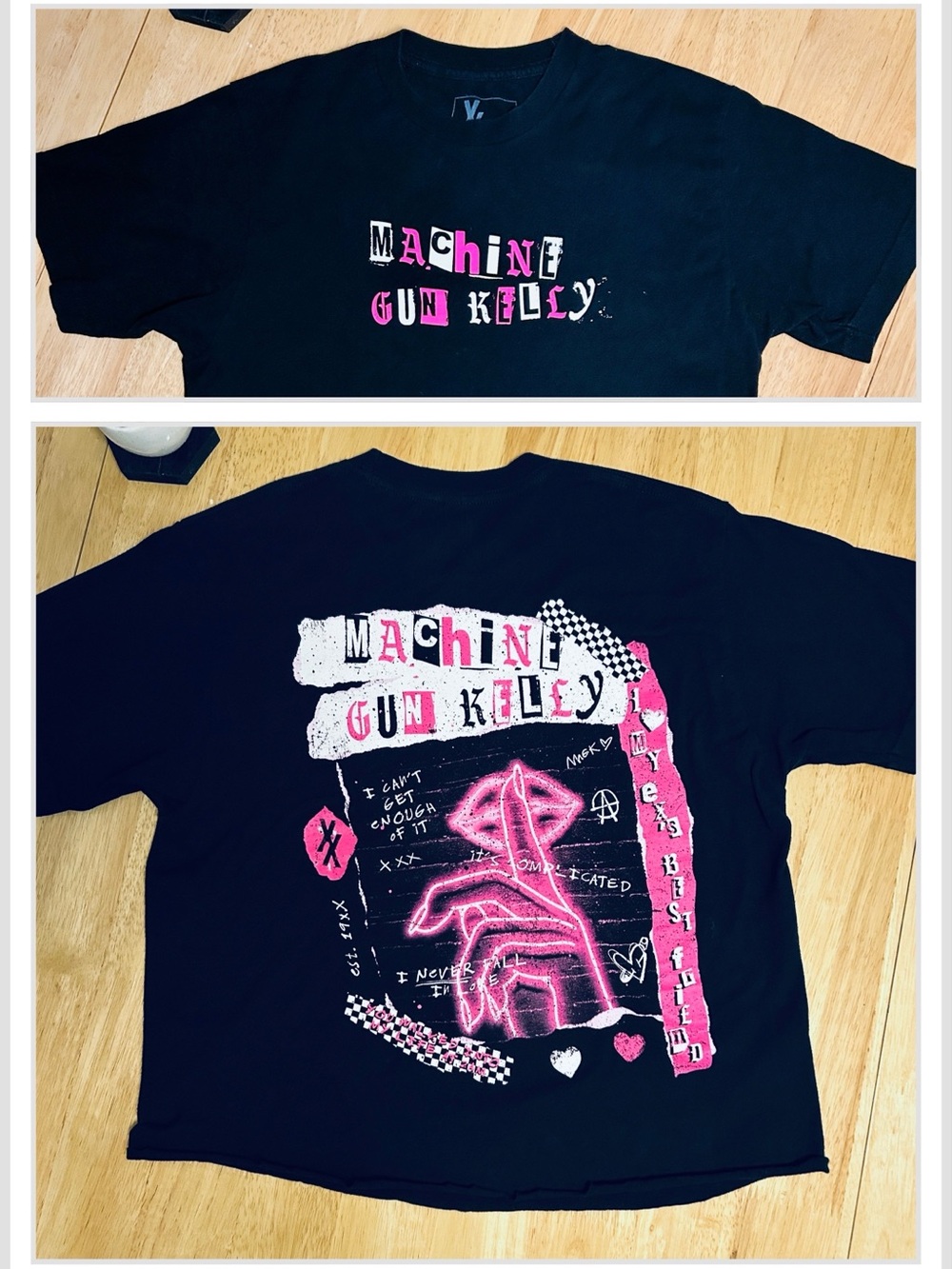Machine Gun Kelly black graphic crop tshirt